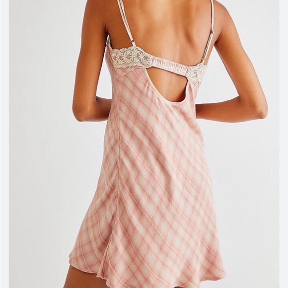 Free People Other - Free People Gracie Slip Dress in Pink Plaid with Oversized Button Up Shirt. XS